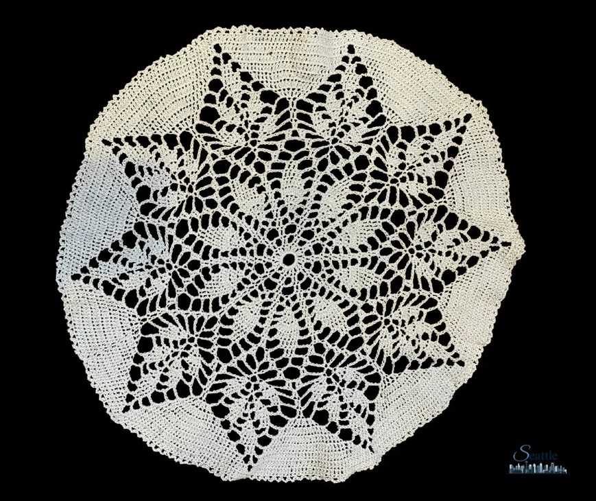 Crochet 7″ Fan Snowlake Doily