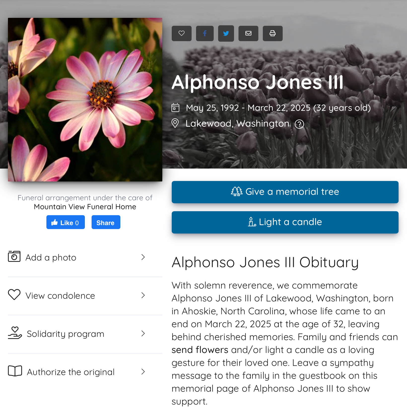 Alphonso Jones III ~ RIP… You may be Gone, but NEVER Forgotten