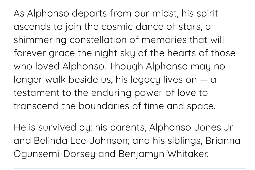 Alphonso Jones III ~ RIP… You may be Gone, but NEVER Forgotten