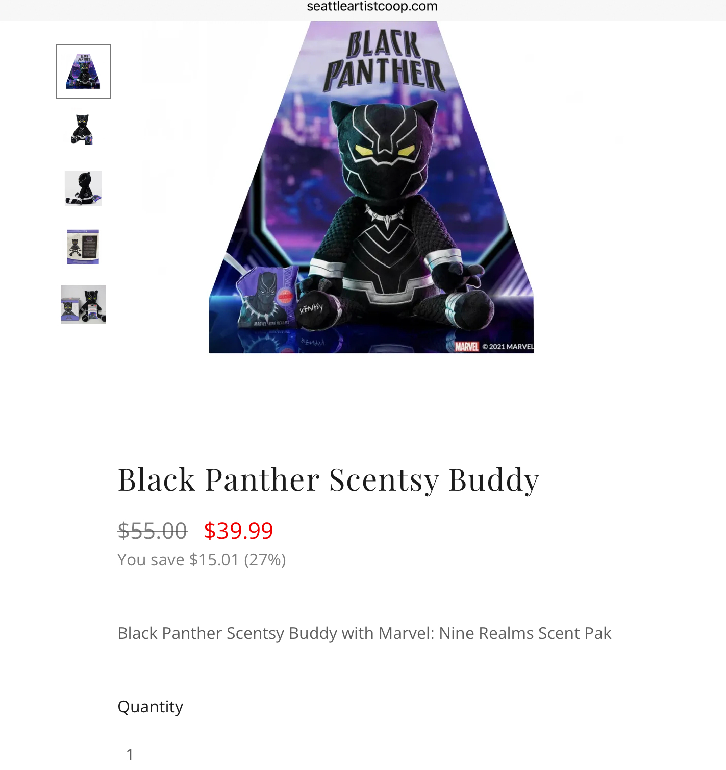 Black Panther Scentsy Buddy